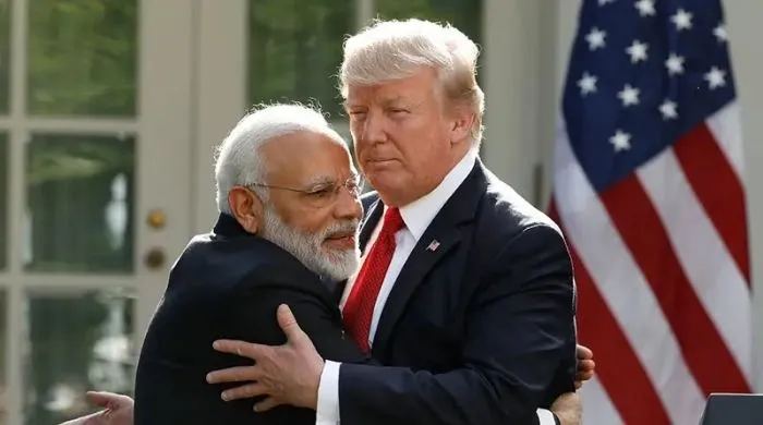 Trump with Modi at a trade summit