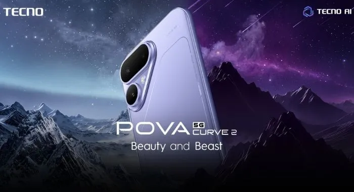 TECNO POVA Curve 2 5G showcased with “Beauty and Beast” branding as the POVA series prepares to return to Pakistan.